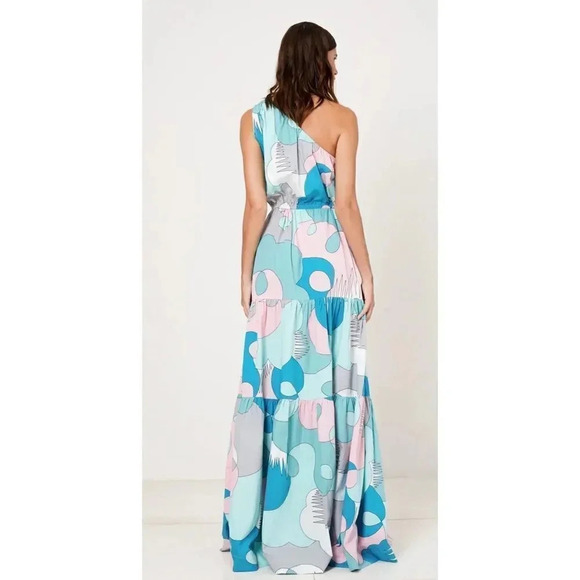SWF One Shoulder Tiered Maxi Dress sz - Picture 3 of 16